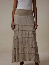 Stretchy Shredded Maxi Skirt