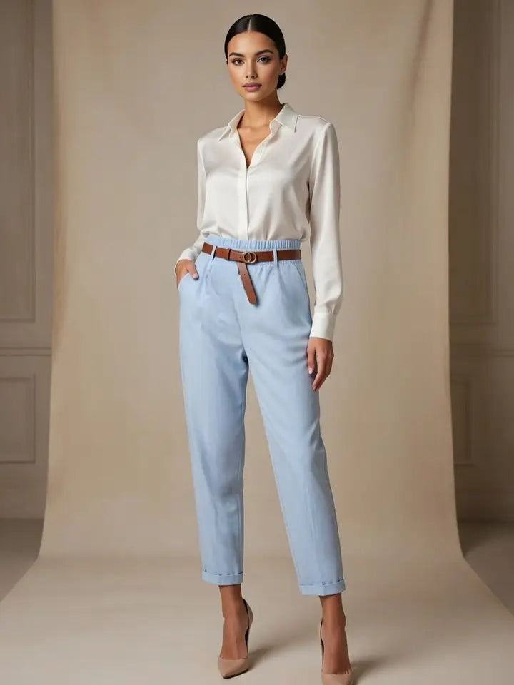 High Waist Tailored Trousers