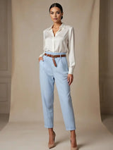 High Waist Tailored Trousers