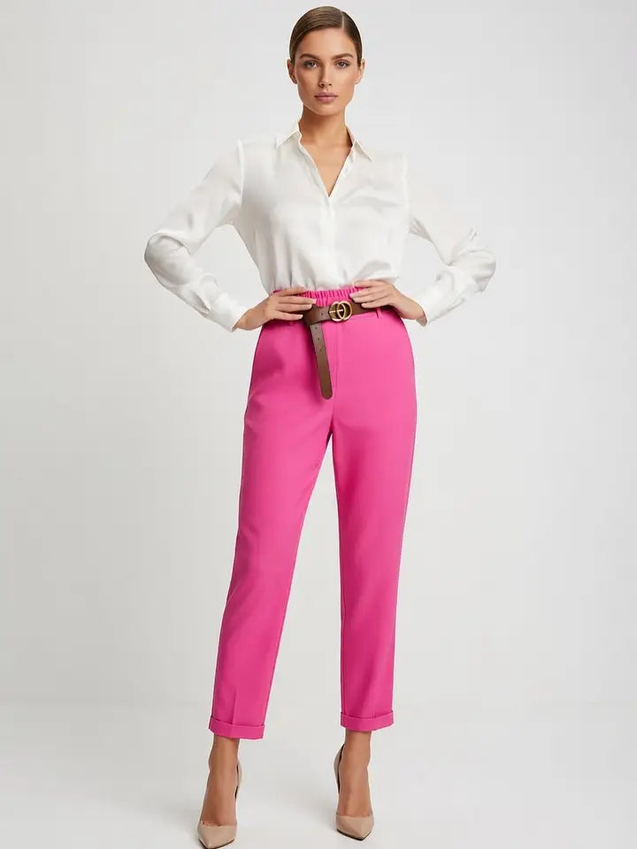 High Waist Tailored Trousers