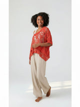 Embroidered Lace Tiered Top