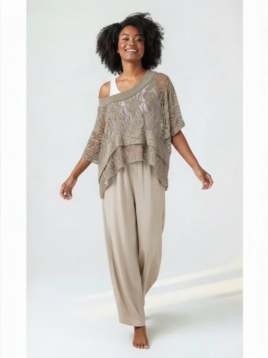 Embroidered Lace Tiered Top