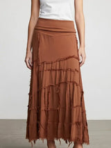 Stretchy Shredded Maxi Skirt