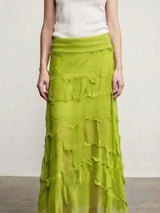 Stretchy Shredded Maxi Skirt