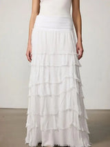 Stretchy Shredded Maxi Skirt