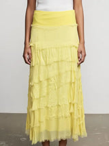 Stretchy Shredded Maxi Skirt