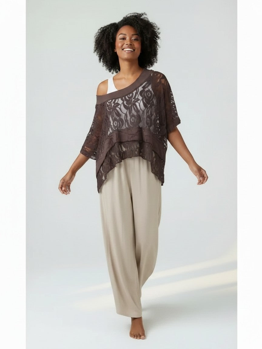 Embroidered Lace Tiered Top