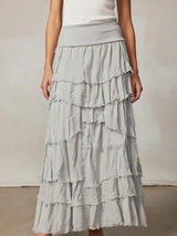 Stretchy Shredded Maxi Skirt