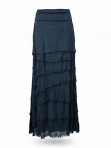Stretchy Shredded Maxi Skirt