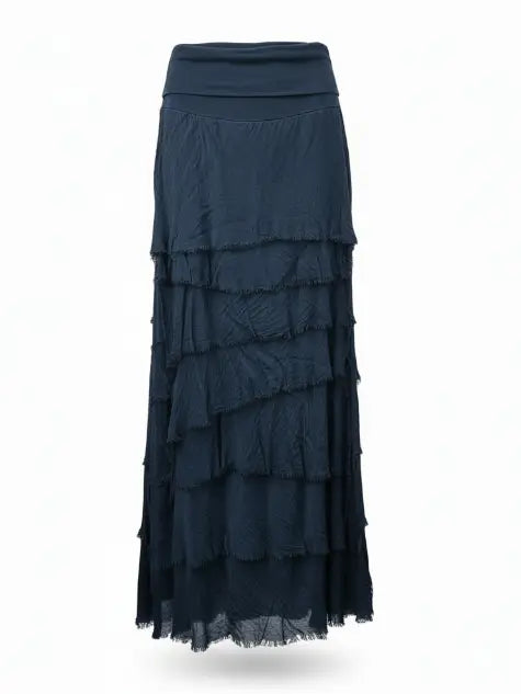 Stretchy Shredded Maxi Skirt