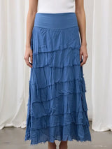 Stretchy Shredded Maxi Skirt