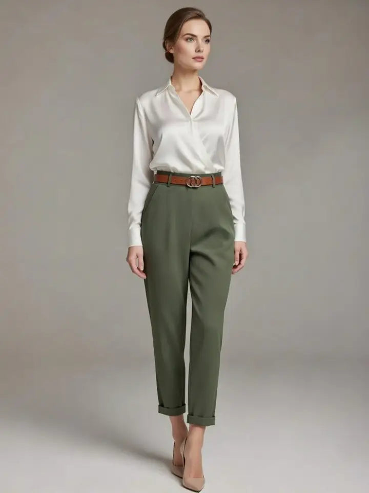 High Waist Tailored Trousers