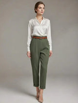 High Waist Tailored Trousers