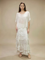 Stretchy Shredded Layered Maxi Dress