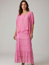 Stretchy Shredded Layered Maxi Dress
