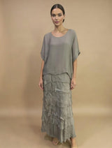 Stretchy Shredded Layered Maxi Dress