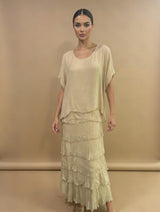 Stretchy Shredded Layered Maxi Dress