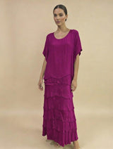 Stretchy Shredded Layered Maxi Dress
