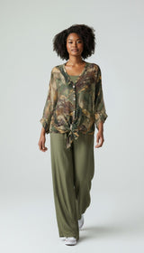 Marble Print Oversized Shirt Set