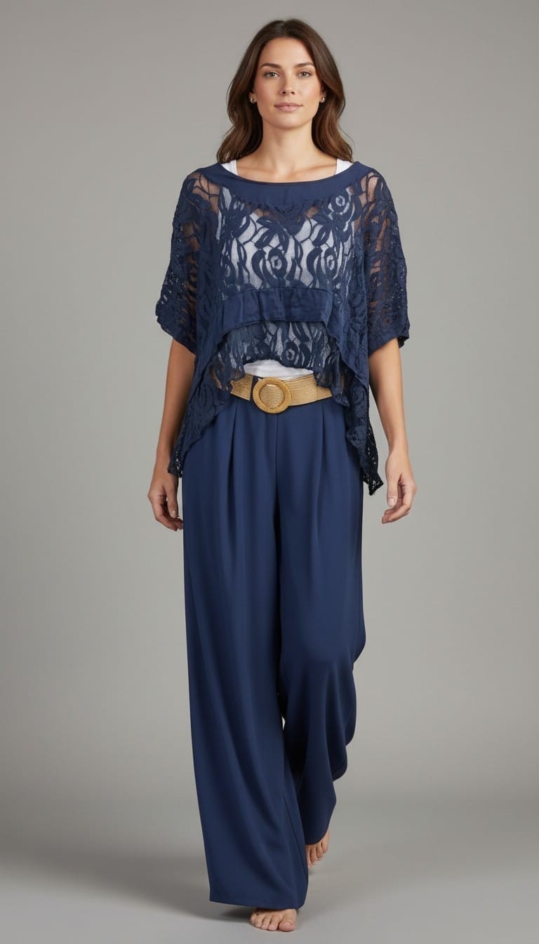 Embroidered Lace Tiered Top