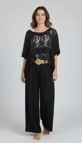 Embroidered Lace Tiered Top