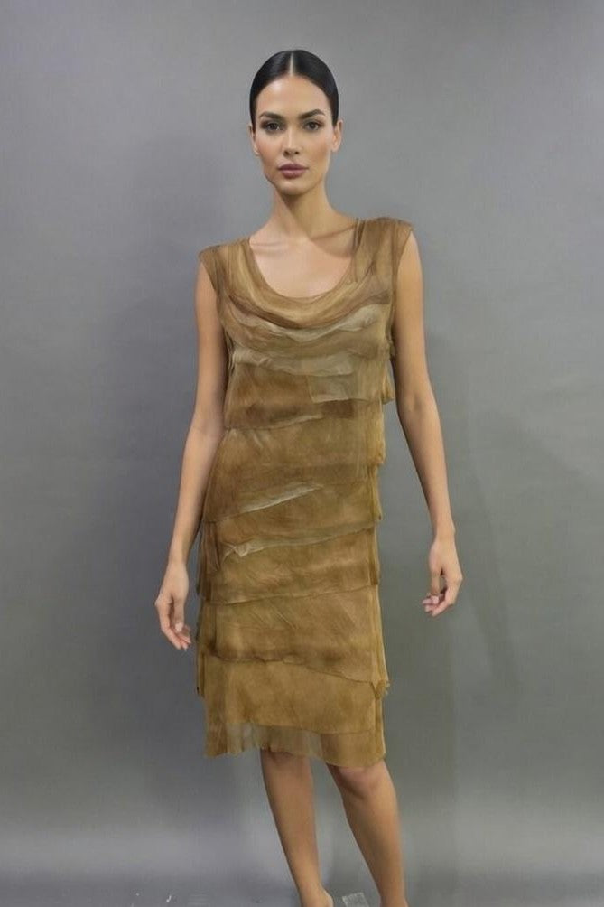 Stretchy Shredded Midi Dress