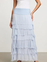 Stretchy Shredded Maxi Skirt