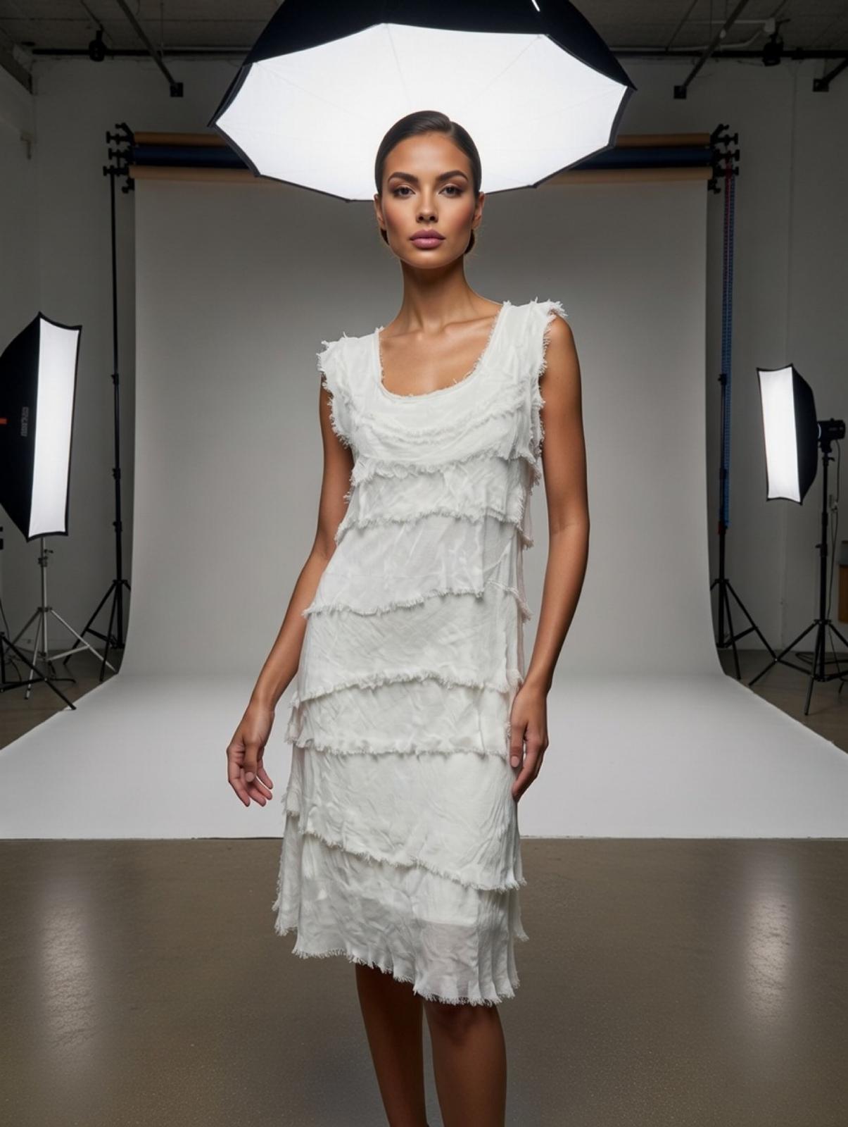 Stretchy Shredded Midi Dress