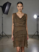 Stretchy Shredded Midi Dress