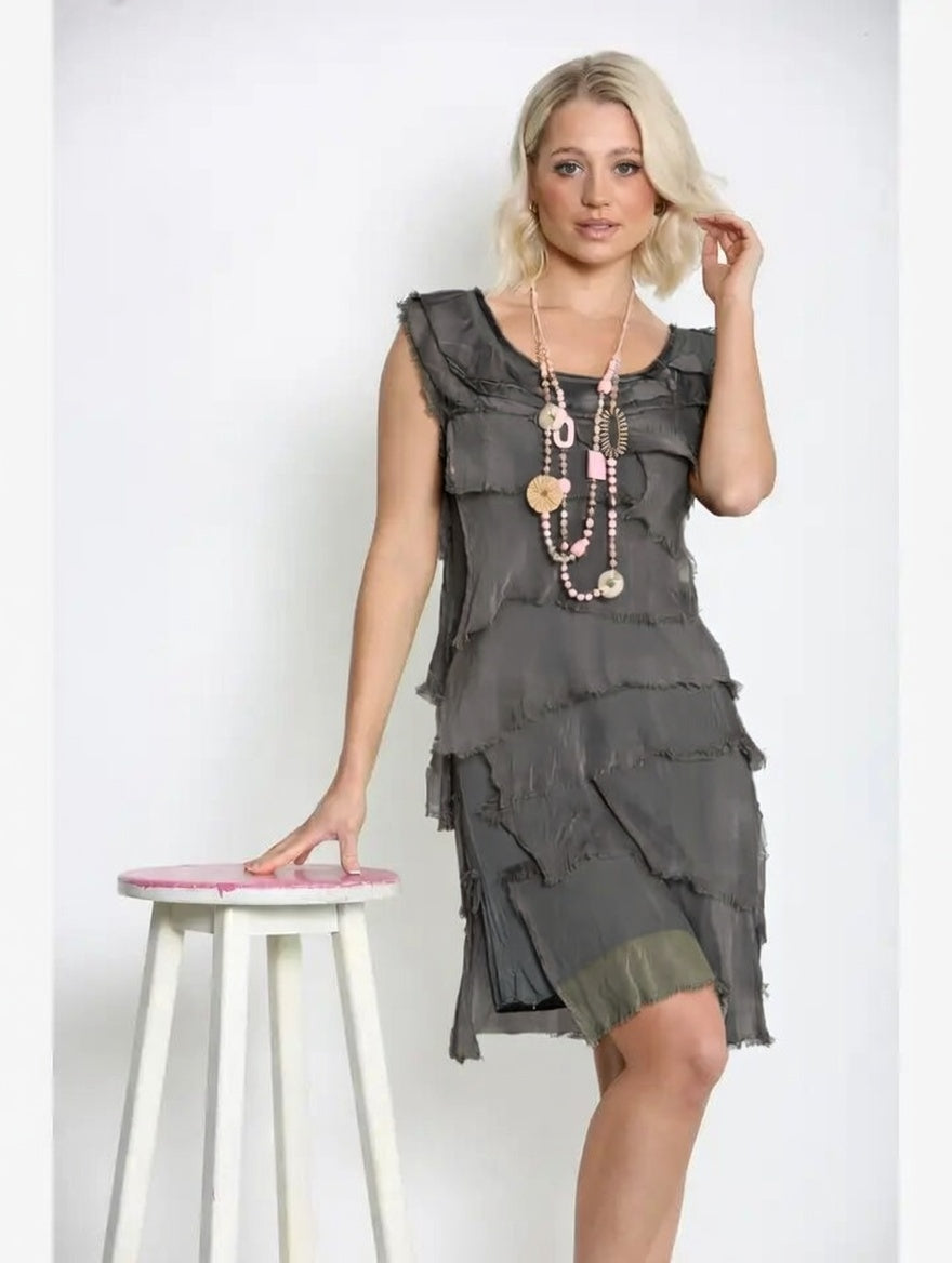 Stretchy Shredded Midi Dress