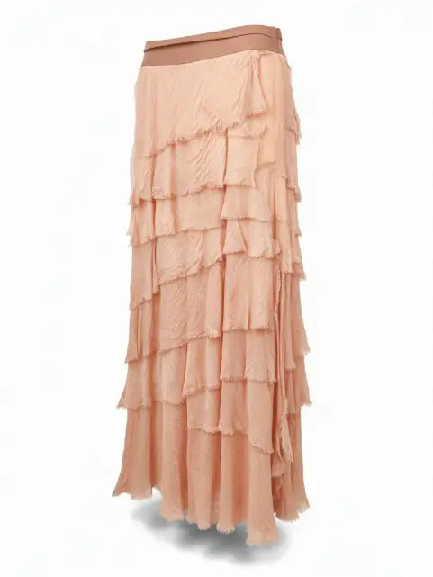 Stretchy Shredded Maxi Skirt