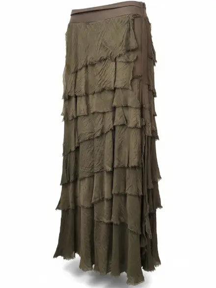 Stretchy Shredded Maxi Skirt