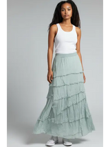 Stretchy Shredded Maxi Skirt