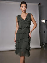 Stretchy Shredded Midi Dress