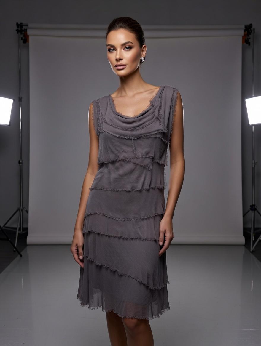 Stretchy Shredded Midi Dress