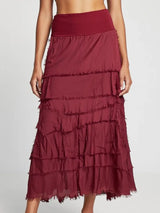 Stretchy Shredded Maxi Skirt