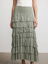 Stretchy Shredded Maxi Skirt
