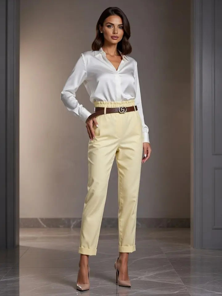 High Waist Tailored Trousers