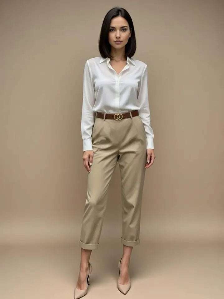 High Waist Tailored Trousers
