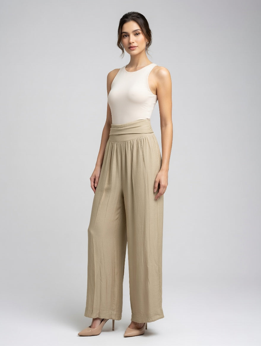 Flowing Wide-Leg Trousers