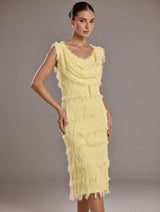 Stretchy Shredded Midi Dress