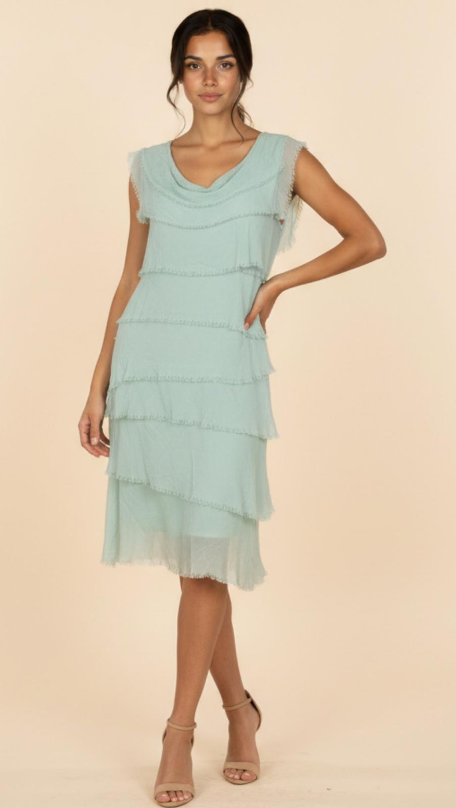 Stretchy Shredded Midi Dress