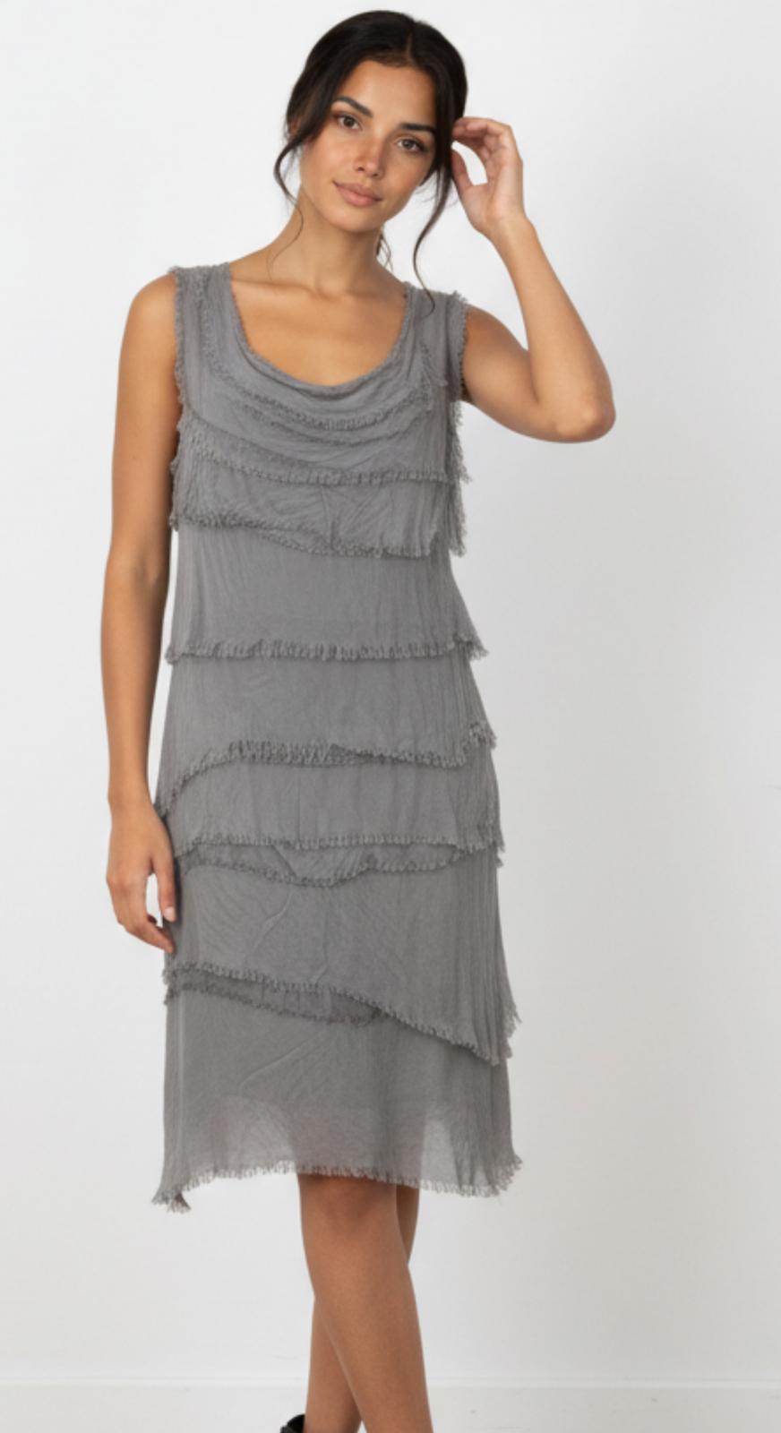 Stretchy Shredded Midi Dress