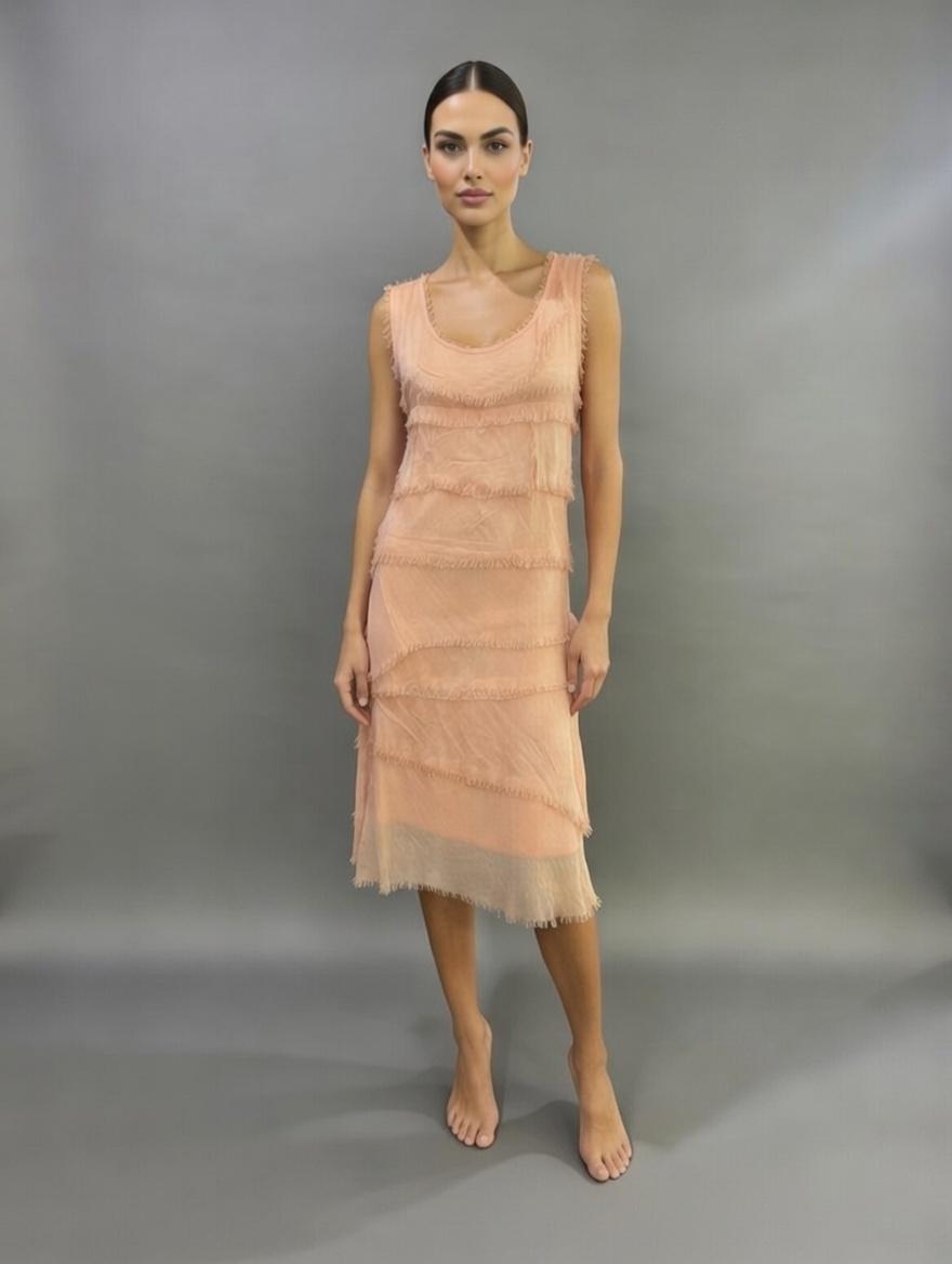 Stretchy Shredded Midi Dress