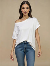 The Relaxed Off-the-Shoulder Top - White