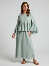 Tiered Bell Sleeve Set - Mint