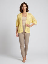 Open-Knit Relaxed Cardigan - Lemon