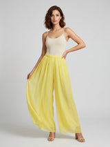 Wide-Leg Palazzo Pants - Yellow