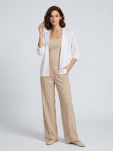 Open-Knit Relaxed Cardigan - White