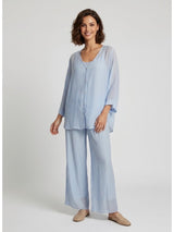 Silk Blend Lounge Set - Sky Blue
